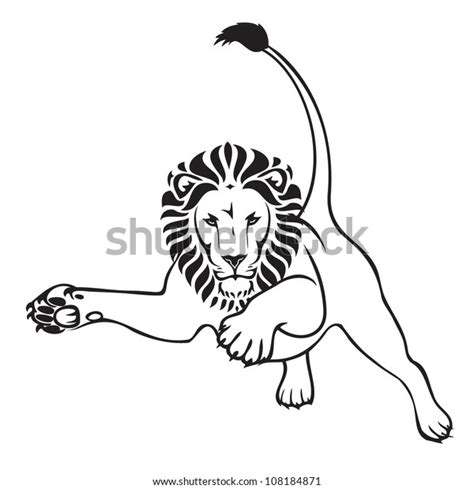 Jumping Lion Vector Illustration Stock Vector (Royalty Free) 108184871