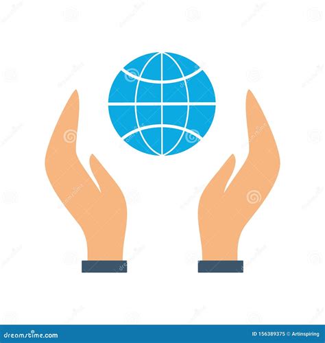 Hand Holding Globe Icon Idea Of Planet Care Stock Vector