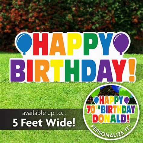 Happy Birthday Lawn Sign Personalized Birthday Yard Sign