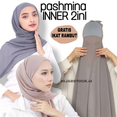 Jual New Hijab Pasmina Inner In Ceruty Baby Doll Premium Jilbab