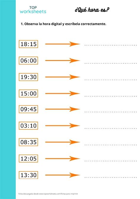 Las Horas Del Reloj Ficha Para Imprimir Topworksheets The Best Porn