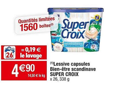 Promo Lessive Capsules Bien Tre Scandinave Super Croix Chez Cora