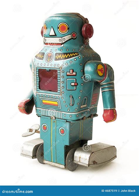 Vintage Toy Robot stock image. Image of retro, chip, rusted - 4687519