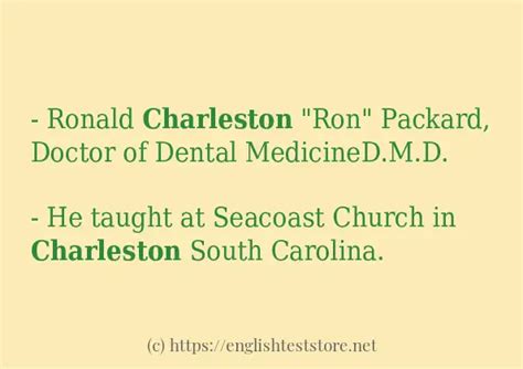 Charleston Some Example Sentences Englishteststore Blog