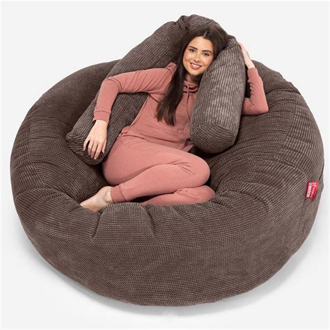 Lounge Pug Pom Pom Giant Bean Bag Sofa Mega Mammoth Beanbag Chocolate Big Bertha Original Uk