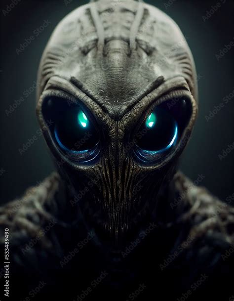 Demonic Reptilian Alien With Big Almond Shaped Eyes D Concept Art