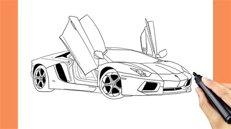 How To Draw A Car Lamborghini Aventador J Step By Step Easy To