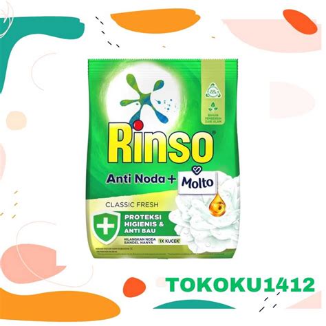 Jual Rinso Molto Detergent Bubuk Deterjen Anti Noda Classic Fresh 770 G