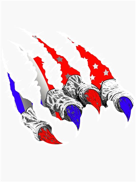 American Flag Claw Sticker By Jahus Redbubble