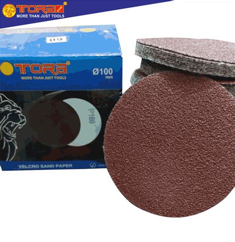 TORA Amplas Velcro Tempel Grit 80 Amplas Bulat Box 100 Pcs 4 Inch