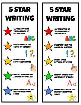 5 Star Writing By Teaching With Kayelee TPT