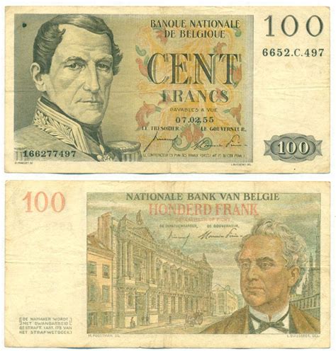 BELGIUM NOTE 100 FRANCS 07 02 1955 P 129b Numismatica Cameroni