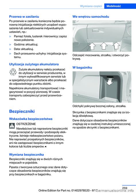 BMW X6 M 2017 Instrukcja obsługi in Polish 296 Pages Page 260