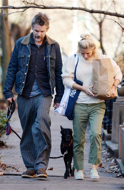 Ethan Hawke In A Denim Jacket Was Seen Out With Ryan Shawhughes In New