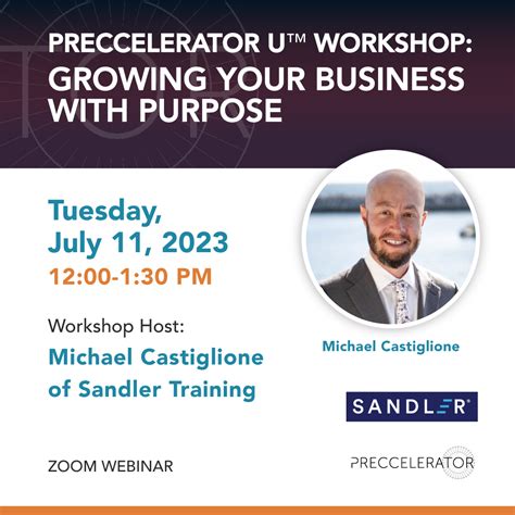 Preccelerator U Workshop Growing Your Business With Purpose