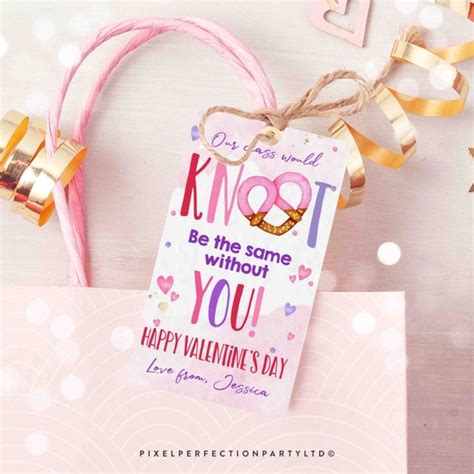 Editable Teachers Valentine S Day Gift Tag Teacher Pretzel Appreciation