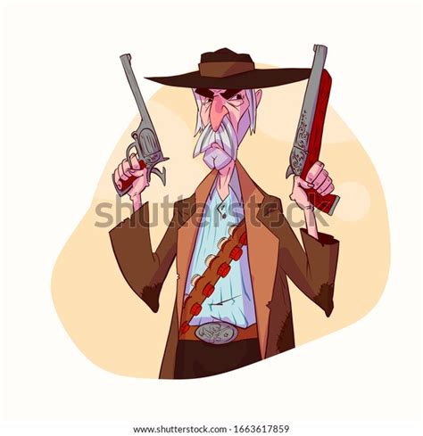 Colorful Vector Illustration Cartoon Bounty Hunter Stock Vector ...