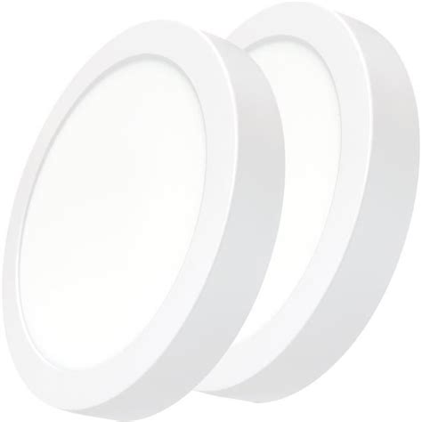 Lot De 2 Plafonnier Led Surface Rond 300Mm 24W Couleur Blanc Froid