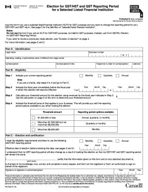 Fillable Online Gst Hst Rebate Application And Election For Gst Hst