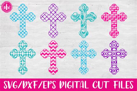 Patterned Crosses - SVG, DXF, EPS Digital Cut Files By AFW Designs ...