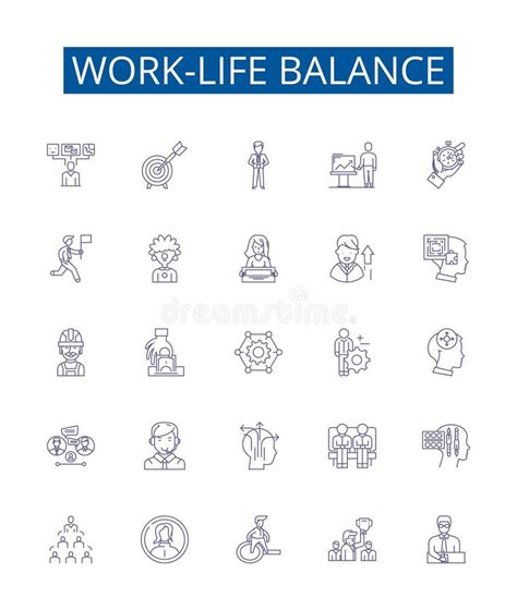 Work Life Balance Line Icons Signs Set Design Collection Of Work Life