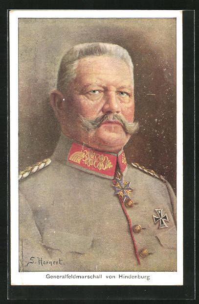 Ak Generalfeldmarschall Paul Von Hindenburg Halbportr T In Uniform