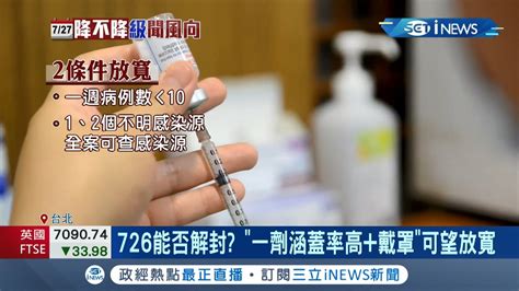 7 26正式降級解封 機率 李秉穎坦言 清零 困難 曝 2條件 可望放寬 專家 至少衝高 一劑疫苗涵蓋率 │記者 許信欽 周冠宇│【台灣要聞。先知道】20210714│三立inews