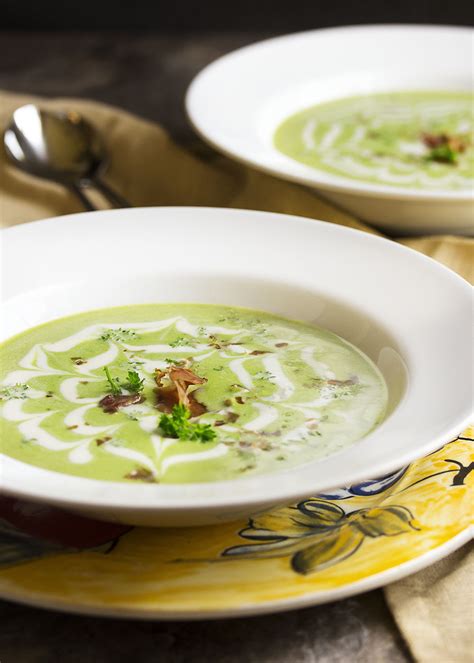 Elegant Chilled Spring Pea Soup Just A Little Bit Of Bacon