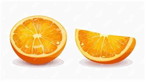 Fresh Orange Cut In Half Stock Vector Illustration Premium Ai