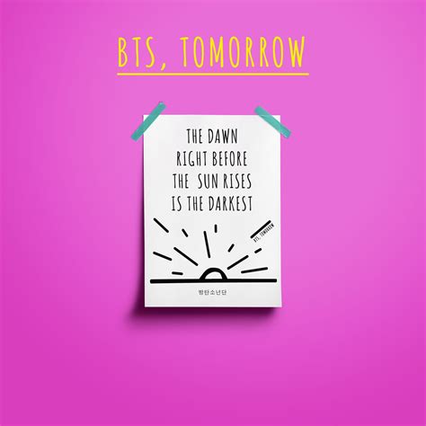 BTS Printable TOMORROW Quote Poster Sunrise Kpop Digital - Etsy