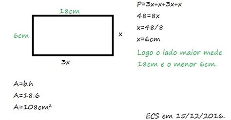 O Perimetro De Um Retangulo é 48 Cm A Medida Do Lado E Maior é Triplo