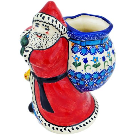 Polmedia Polish Pottery Santa Shaped Jar 875 Unikat Etsy