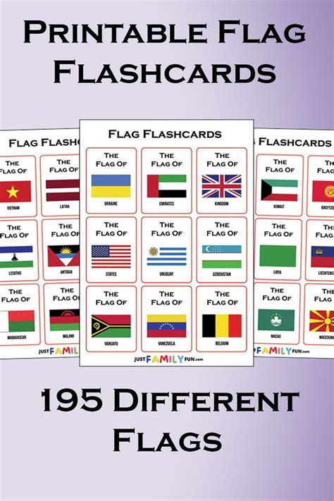 195 Free Printable Flag Flashcards For Kids in 2024 | Flashcards for ...