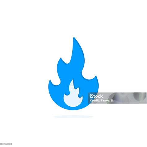 Gas Flame Vector Icon Isolated On White Background Sign Blue Burning Natural Gas In The Flat