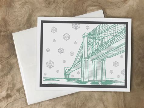 NYC Brooklyn Bridge Christmas Cards Boxed SET of New York - Etsy