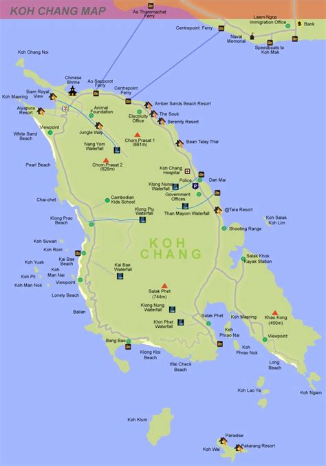 Tourist Map Of Koh Chang Island Thailand Koh Tao