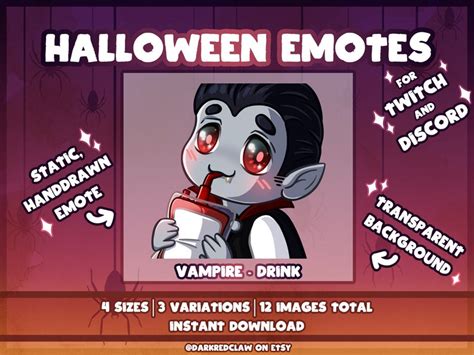 Halloween Emotes Vampire Drink Emote Hydrate Emote Static Emote for ...