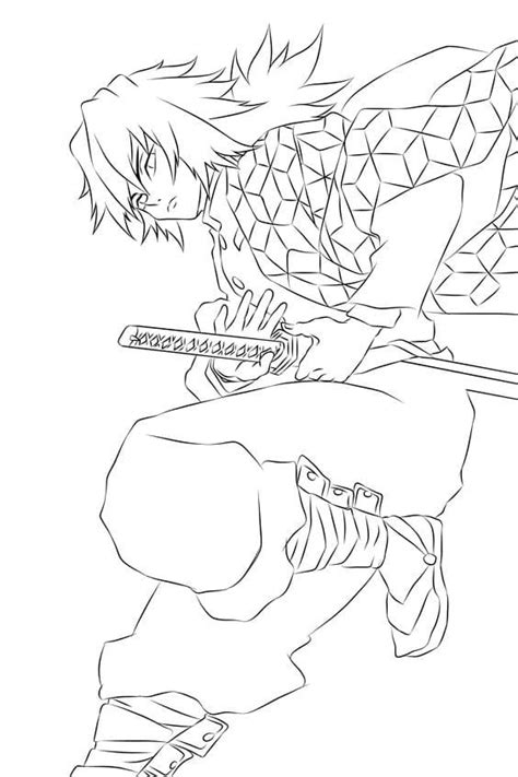 Giyuu Coloring Page Coloring Pages