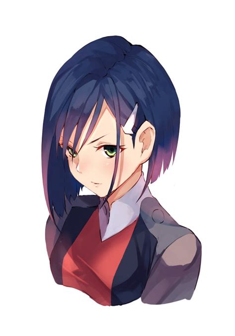 Safebooru 1girl Bangs Blue Hair Blush Closed Mouth Cropped Torso Darling In The Franxx