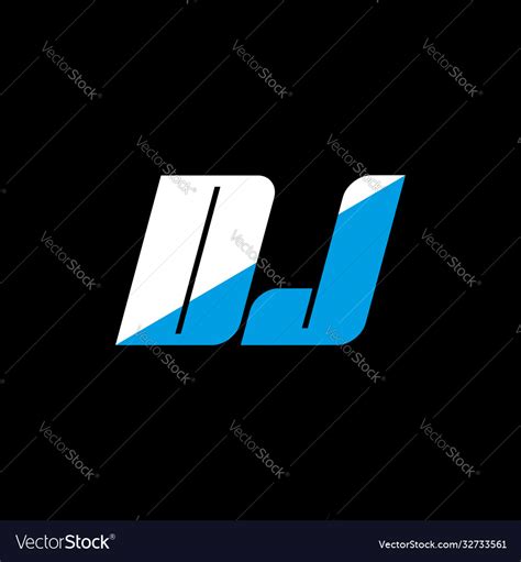 Dj letter logo design on black background Vector Image