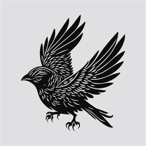 Premium Vector Cute Bird Flapping Wings Illustrative Silhouette