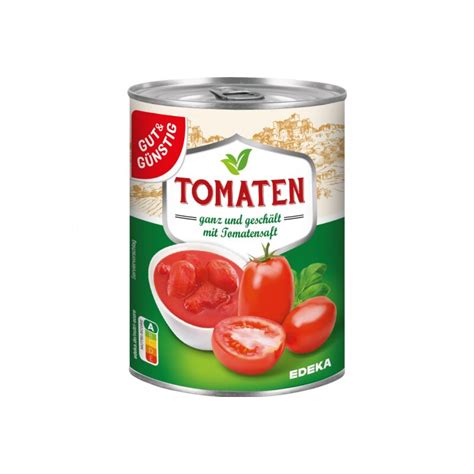 Gut Günstig Tomaten ganze geschält in Tomatensaft 400g Lebensmitt