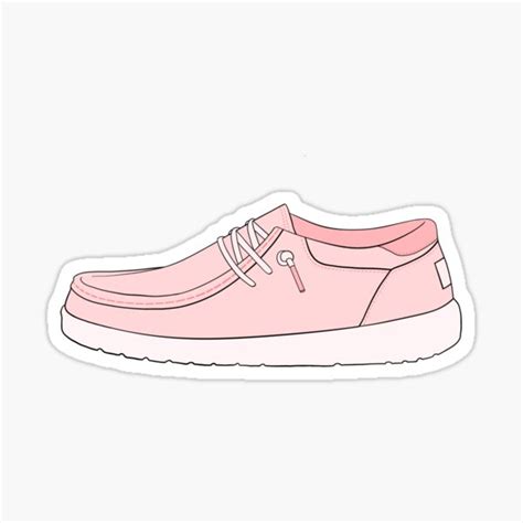 Pink Hey Dude Shoe Sticker For Sale By Alizu Redbubble