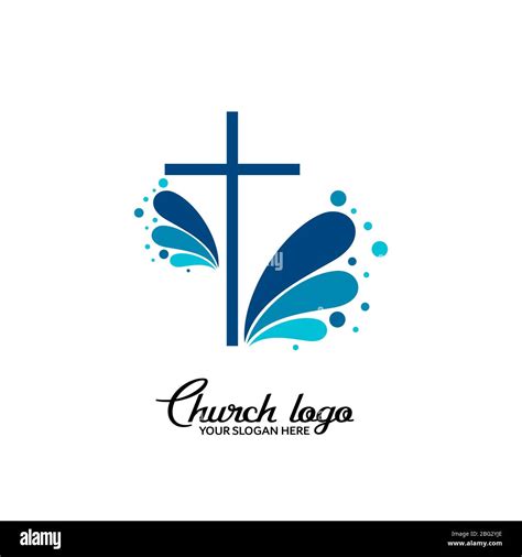 Logo de l Église Symboles chrétiens La croix de Jésus et les vagues d