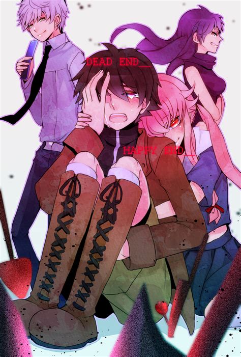 Gasai Yuno Uryuu Minene Amano Yukiteru And Akise Aru Mirai Nikki