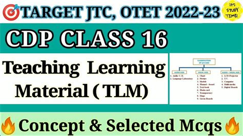 OTET JTC 2022 23 TLM Teaching Learning Material CDP Class 16