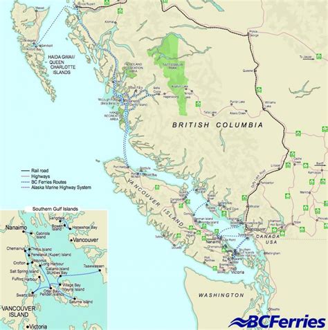 Vancouver Island Ferry Routes Map