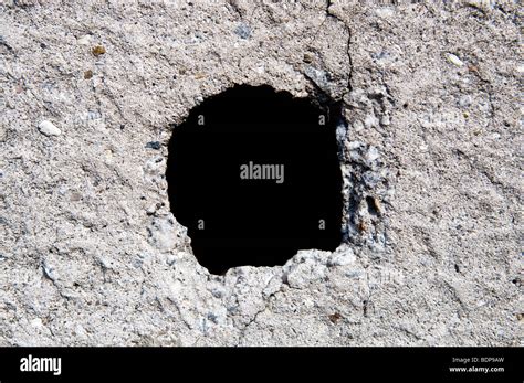 Old Concrete Wall With Hole Stock Photo Alamy