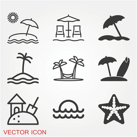 Beach Icon Vector 2384560 Vector Art At Vecteezy