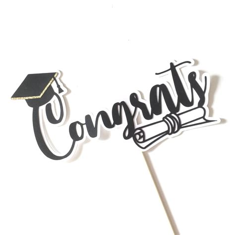 Congrats Graduation Cake Topper - Melrose Paper Designs